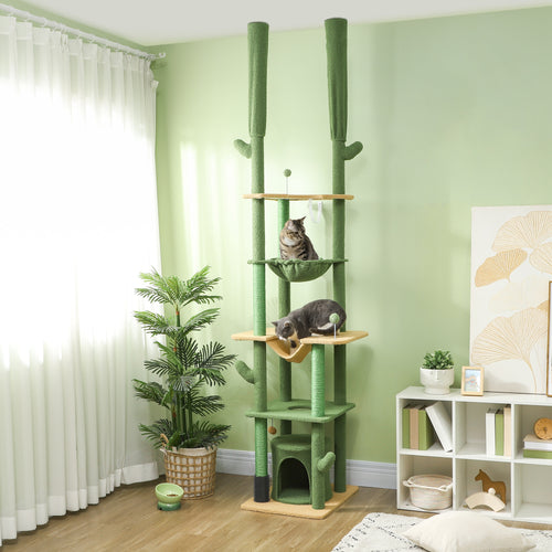 BambooPeak Floor-to-Ceiling Cat Tower