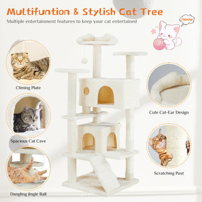 Purrfect Peaks Multi-Level Cat Treehouse